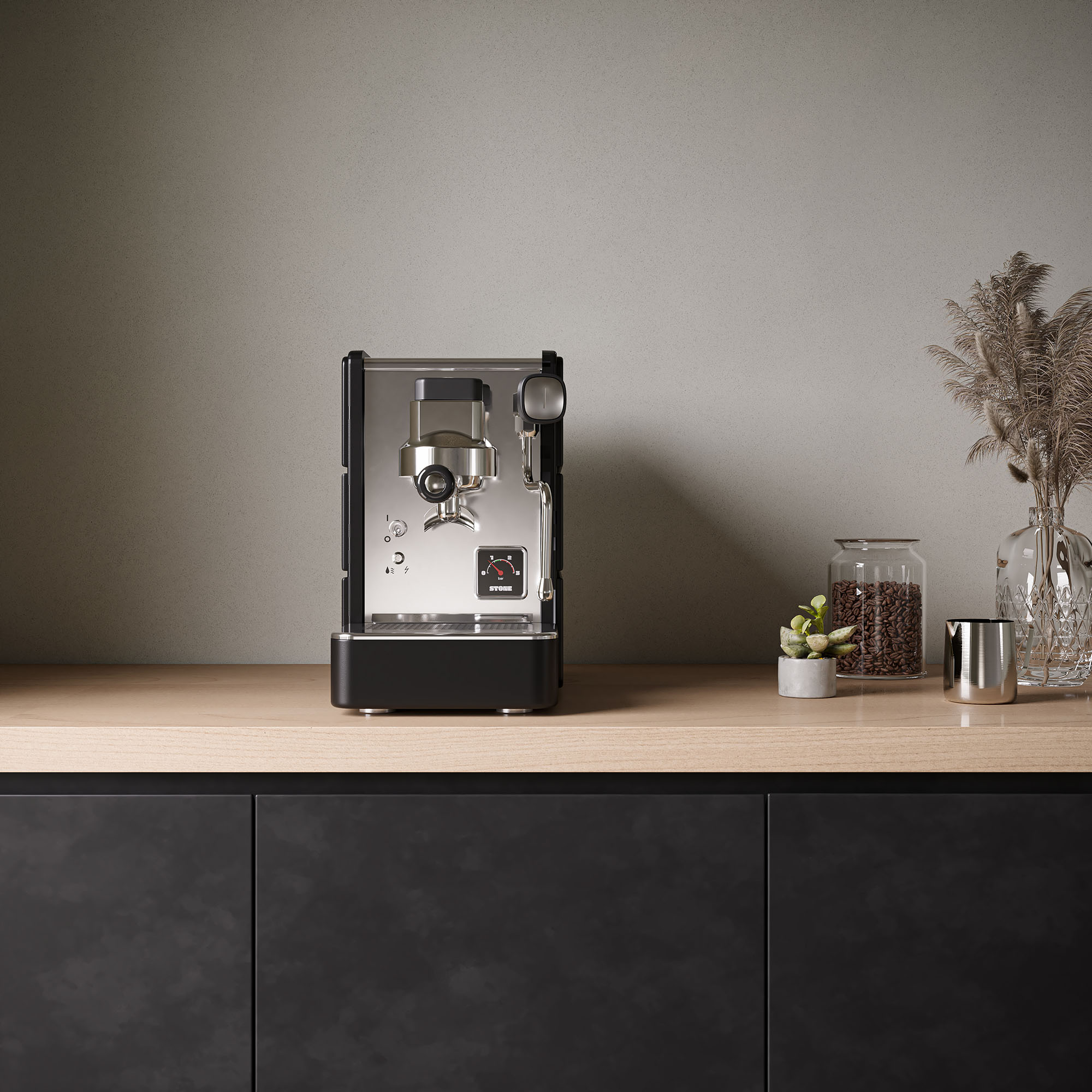 Stone Plus Espressomaschine  schwarz Panels